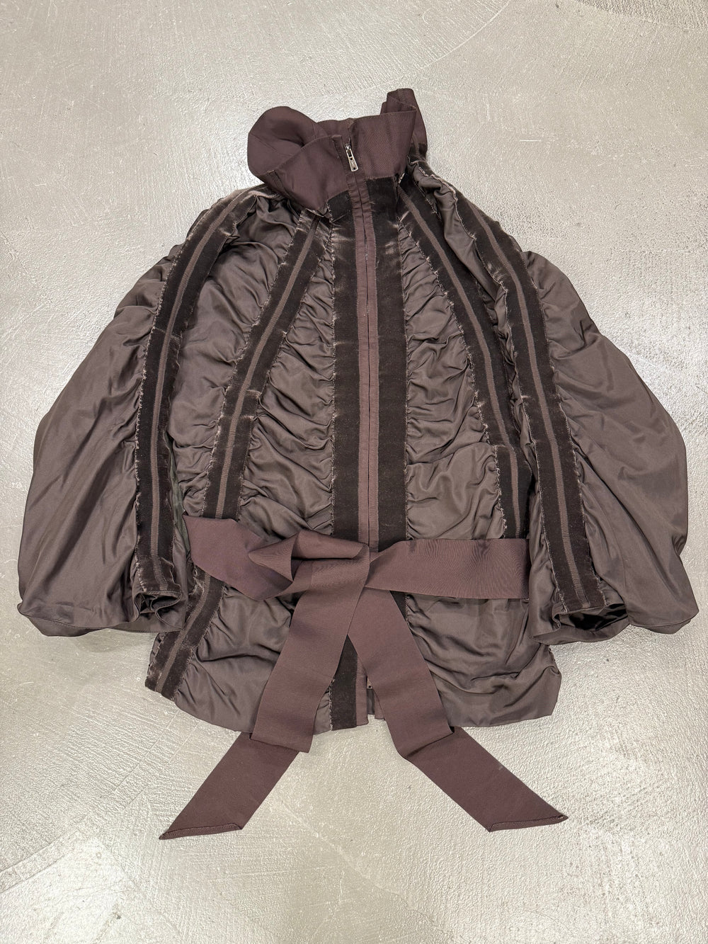 A/W2002 Yves Saint Laurent by Tom Ford ruched velvet jacket with bow belt