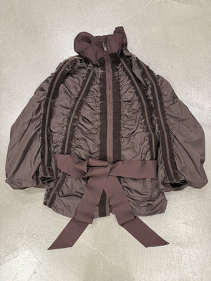 A/W2002 Yves Saint Laurent by Tom Ford ruched velvet jacket with bow belt