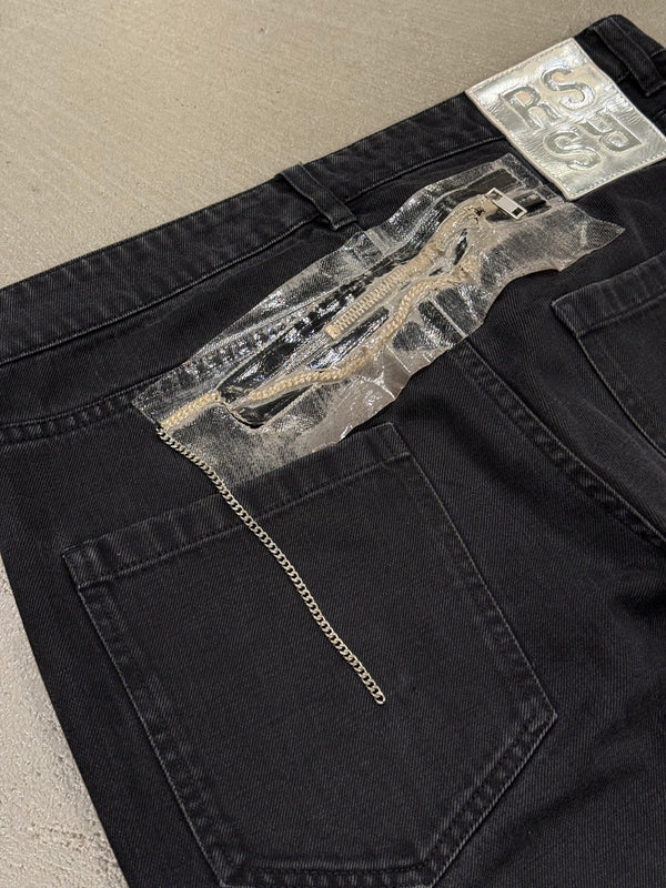 S/S2019 Raf Simons tape zip straight-leg jeans
