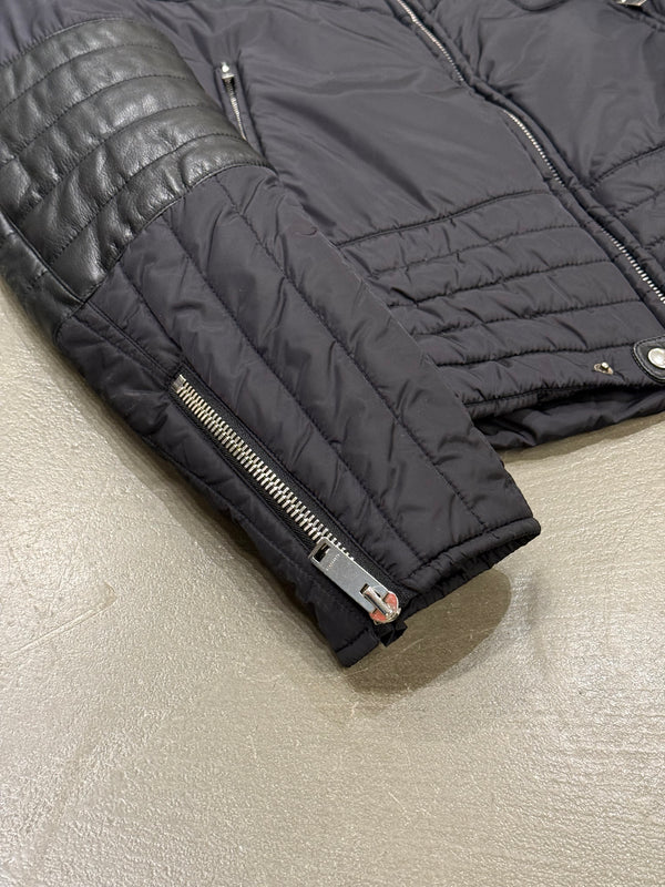 2000s Gucci nylon puffer jacket with leather details