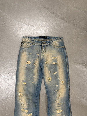 2000s Cavalli distressed faded jeans