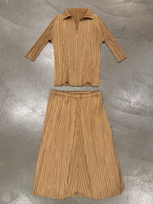 Issey Miyake pleated set (top + skirt)