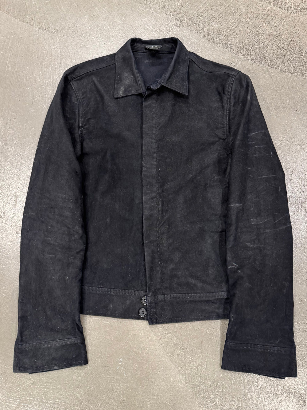2000s Dior by Hedi Slimane faded raw cotton jacket