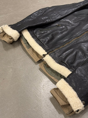 A/W2005 Dolce & Gabbana runway hybrid reconstructed military leather jacket