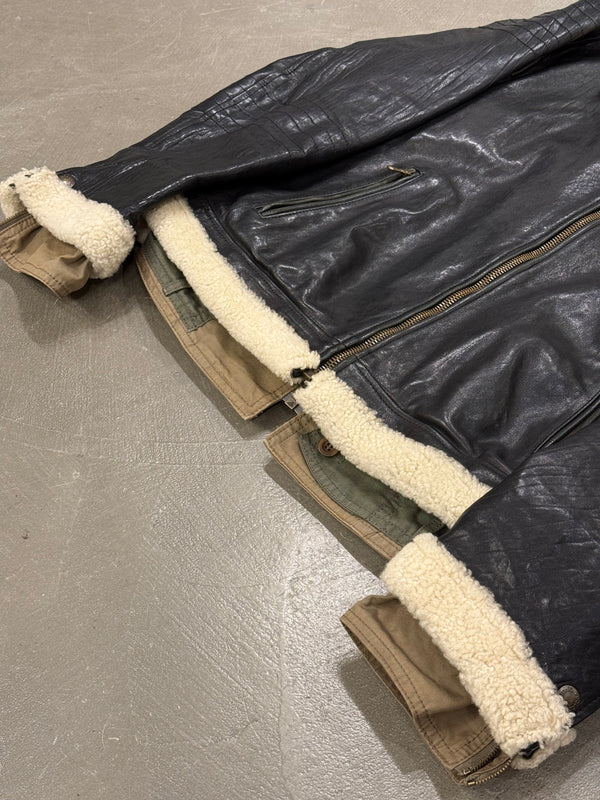 A/W2005 Dolce & Gabbana runway hybrid reconstructed military leather jacket