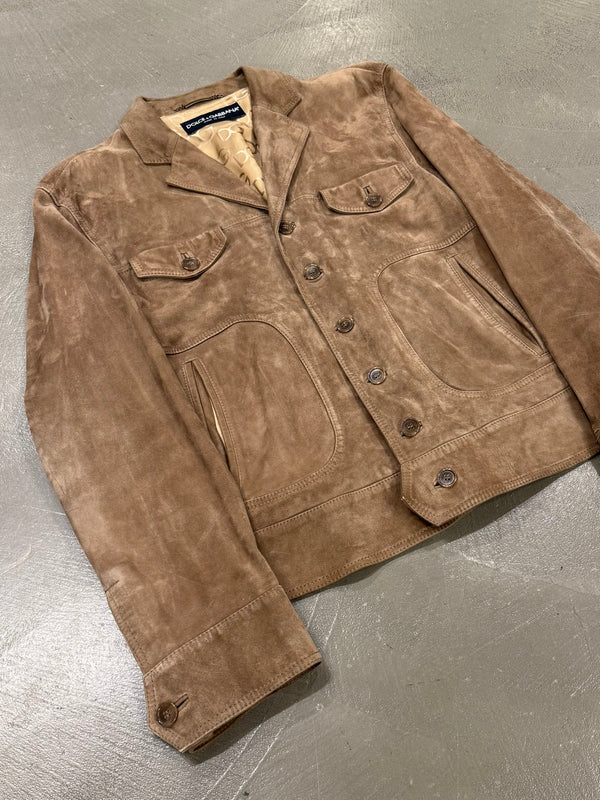 2000s Dolce & Gabbana suede leather jacket