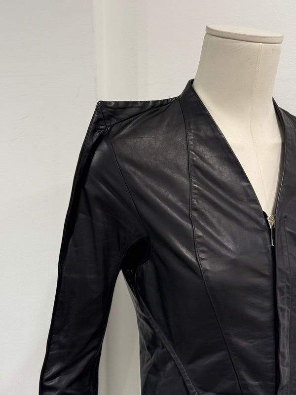 A/W2009 Rick Owens reinforced shoulders leather jacket