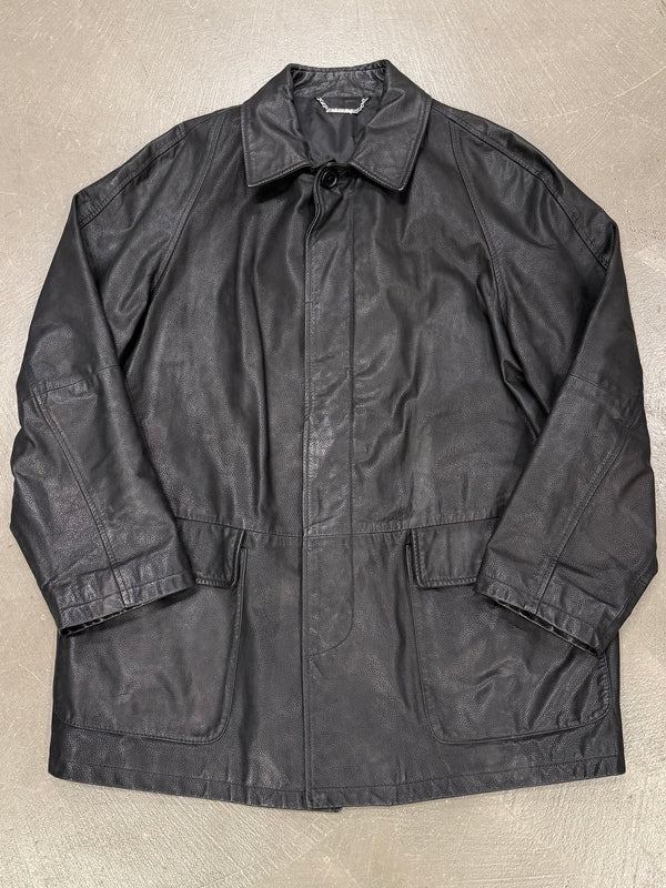 1990s Gianfranco Ferré heavy leather coat