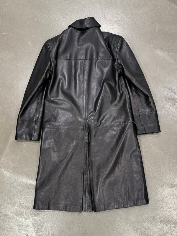 1990s Fendi Matrix long leather coat