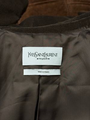 2005 YVES Saint Laurent velvet tailored military blazer