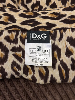 Dolce & Gabbana waist-tie detail leopard print shirt