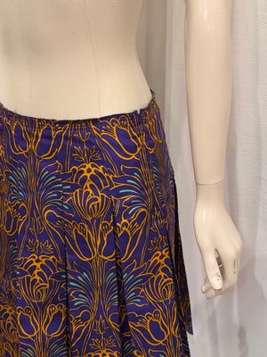 2000s Prada brocade pleated midi skirt