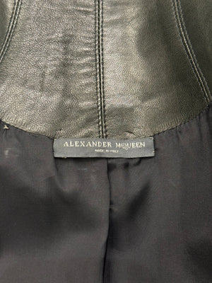 A/W2003 Alexander McQueen paneled biker leather jacket