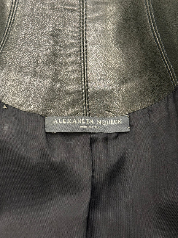 A/W2003 Alexander McQueen paneled biker leather jacket