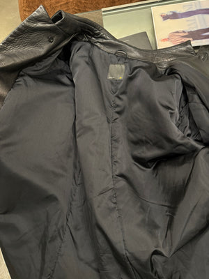 1990s Fendi Matrix long leather coat