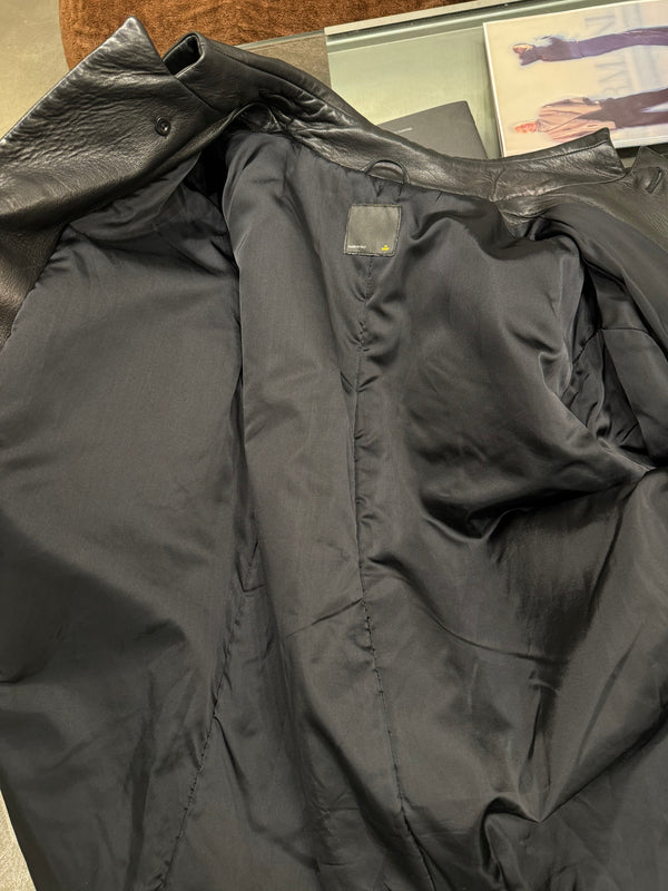 1990s Fendi Matrix long leather coat