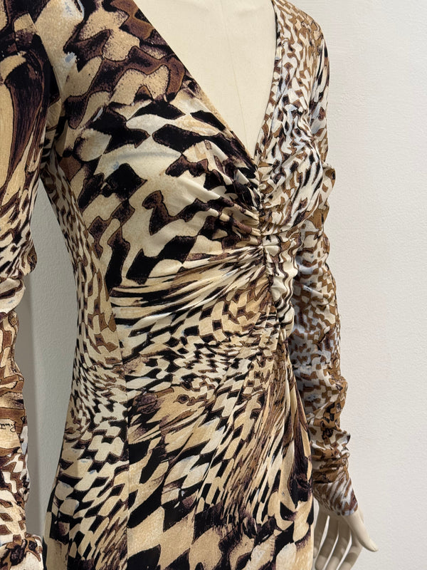 2003 Roberto Cavalli geometric psychedelic dress