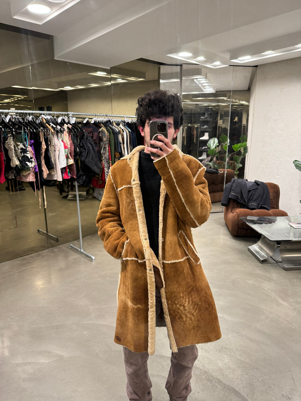 1990s Dolce & Gabbana patchwork shearling coat