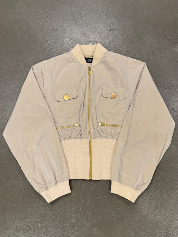 2003 Dolce & Gabbana cropped nylon bomber jacket