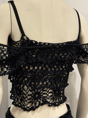 2000s Dolce & Gabbana crochet lace two piece set