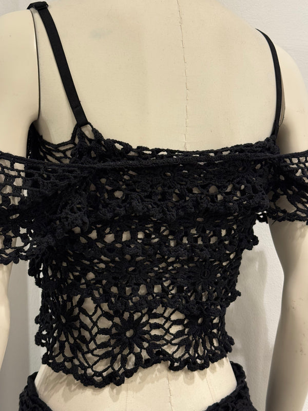 2000s Dolce & Gabbana crochet lace two piece set