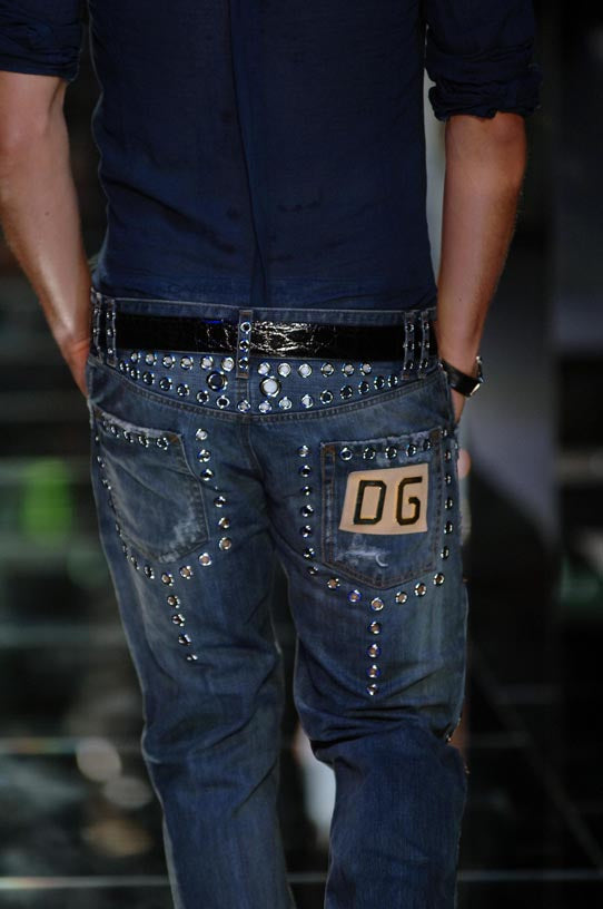 SS06 Dolce & Gabbana eyelet studded holed jeans