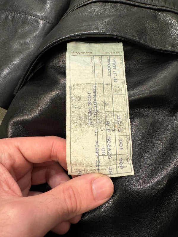 1990s Fendi Matrix long leather coat