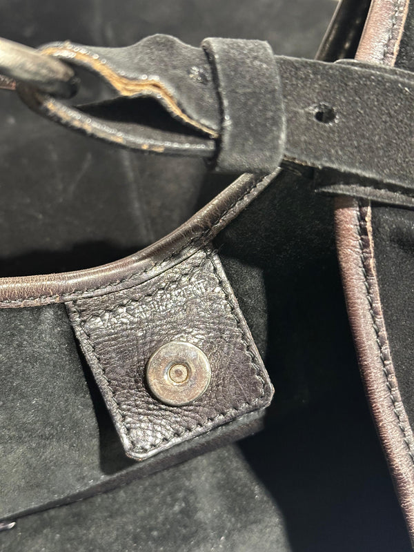 2002 Yves Saint Laurent Mombasa Black Suede Bag