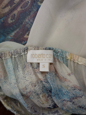 2000s Roberto Cavalli lace up blouse top