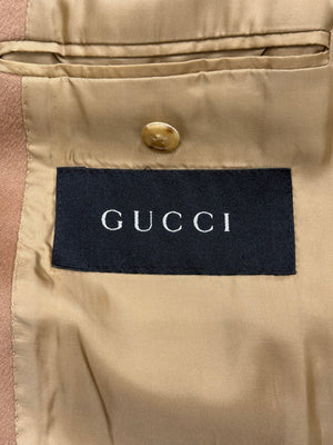 A/W2000 Gucci by Tom Ford runway wool leather collar coat