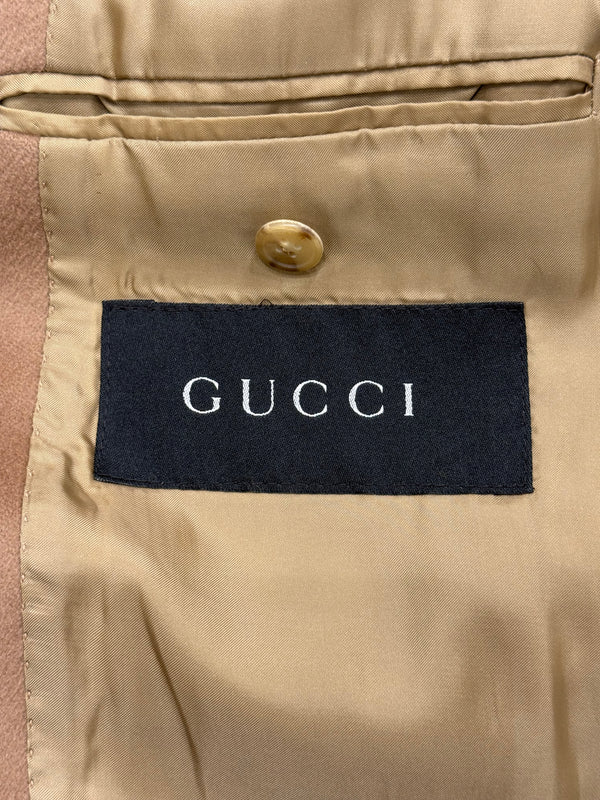 A/W2000 Gucci by Tom Ford runway wool leather collar coat