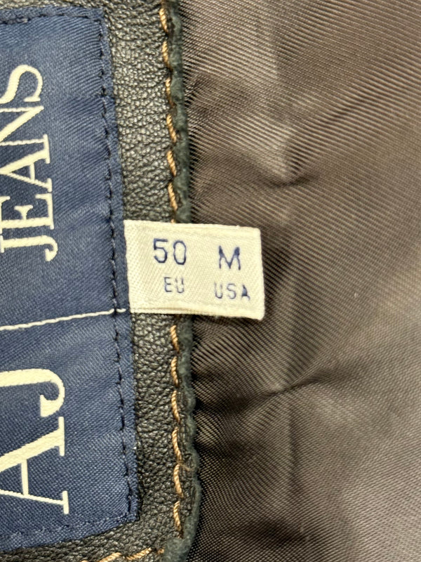 2000s Armani leather bomber jacket