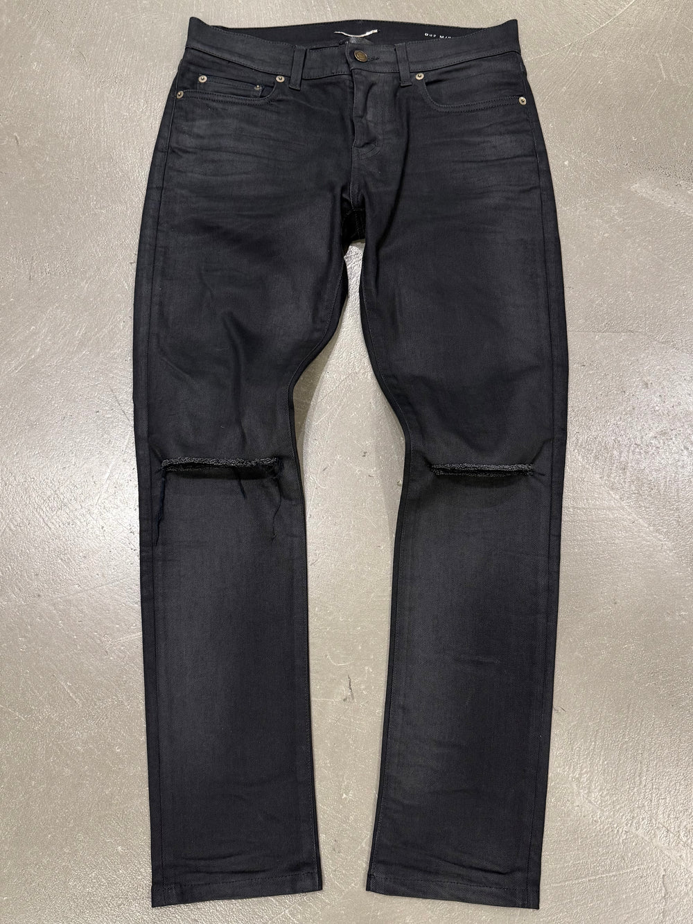 2016 Saint Laurent by Hedi Slimane “d02” distressed coated jeans