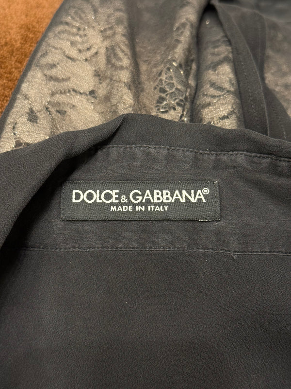 2000s Dolce & Gabbana Silk lace hybrid shirt