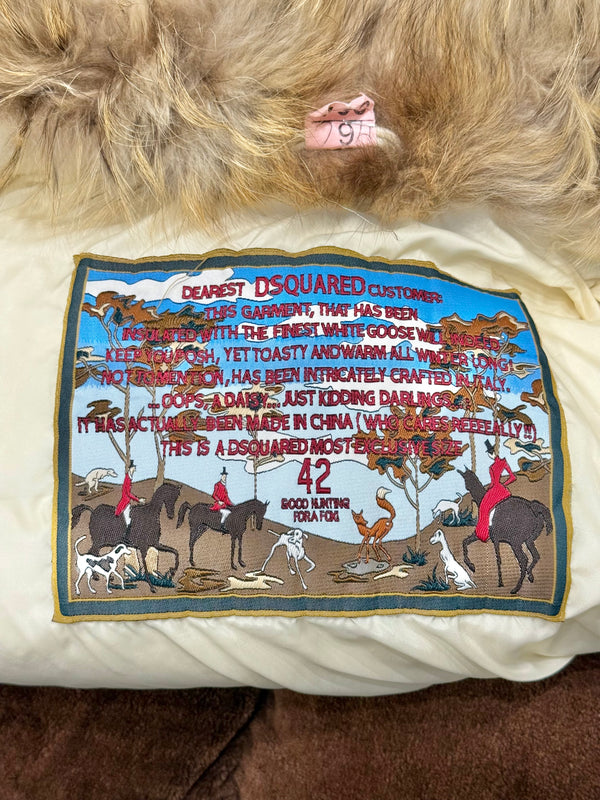 2000s Dsquared2 cropped down jacket with real fur