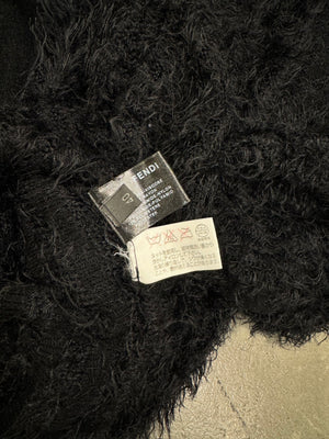 2000s Fendi furry knit with elongated sleeves