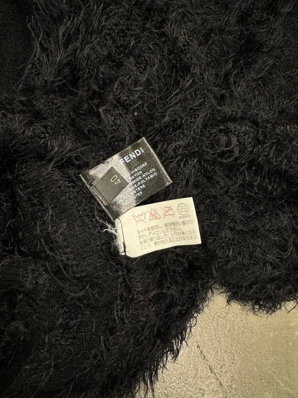 2000s Fendi furry knit with elongated sleeves