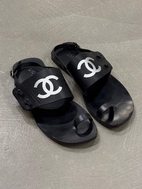 2000s Chanel logo sandals