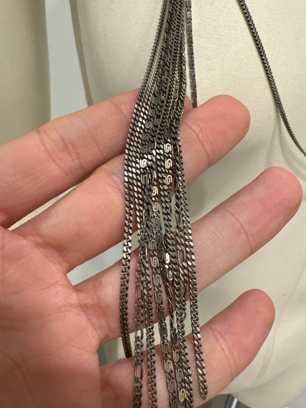 2000s Ann Demeulemeester 925 silver tassel necklace