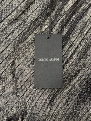 2000s Giorgio Armani pleated peplum bustier with snakeskin print