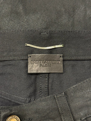 2020 Saint Laurent D18 slim fit coated denim