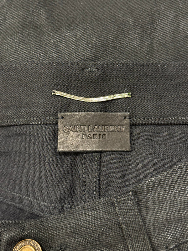 2020 Saint Laurent D18 slim fit coated denim