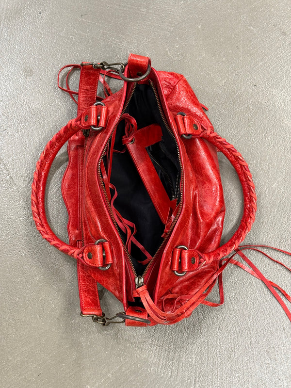 Balenciaga red city bag