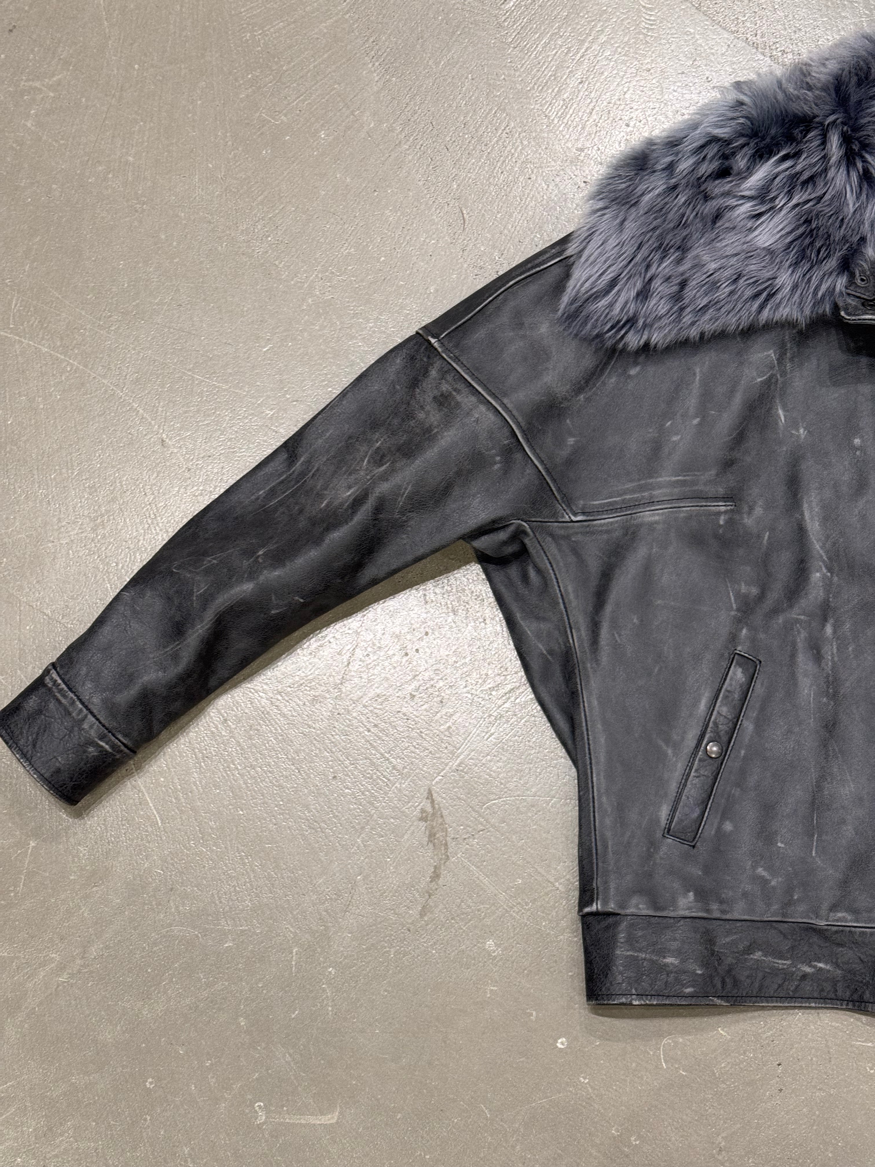 A/W 2009 Maison Margiela rabbit fur aviator leather jacket