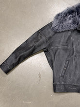 Load image into Gallery viewer, A/W 2009 Maison Margiela rabbit fur aviator leather jacket

