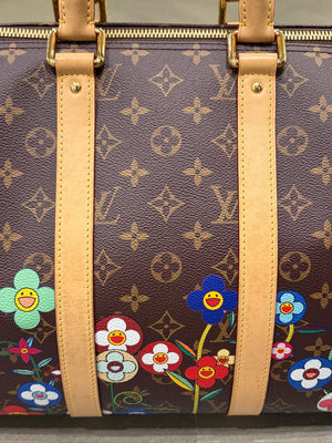 2021 Louis Vuitton x Takashi Murakami monogram Keepall Bandouliere 45