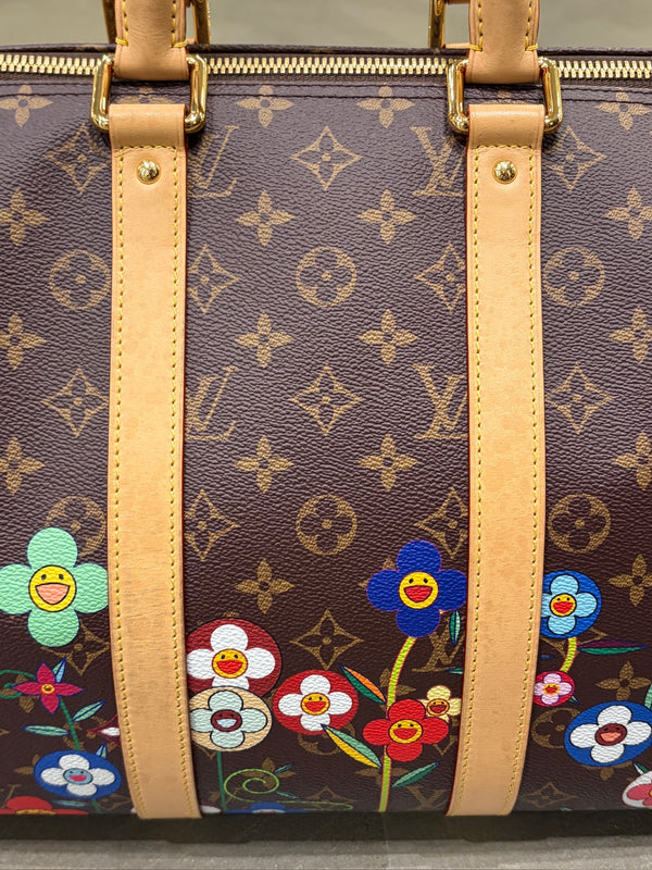 2021 Louis Vuitton x Takashi Murakami monogram Keepall Bandouliere 45