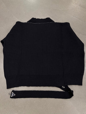S/S2018 Raf Simons oversized fireman buckle v-neck sweater