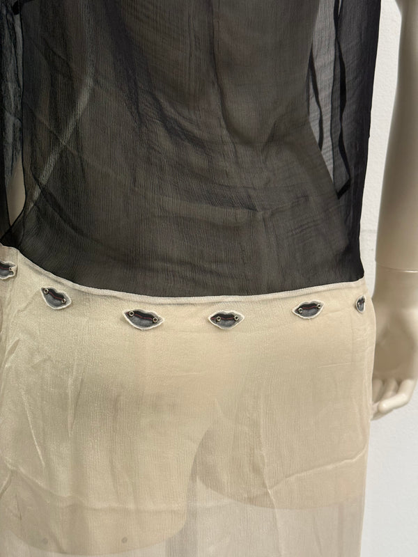 S/S2000 Prada Runway sheer slip dress with kiss eyelet