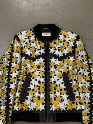 S/S2016 Saint Laurent Paris by Hedi Slimane sample stars leather bomber jacket